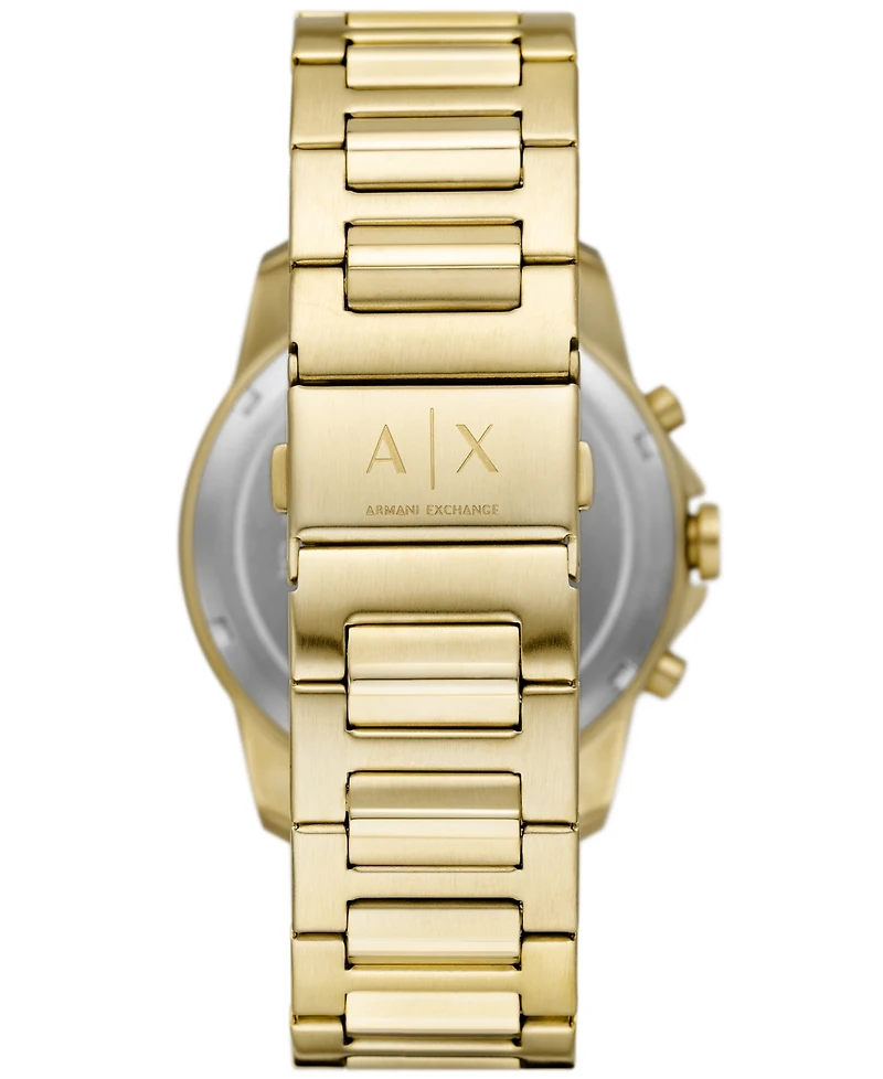 A|X Armani Exchange Men's Banks Chronograph Gold-Tone Stainless Steel Watch 44mm