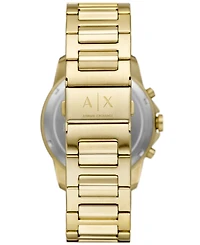 A|X Armani Exchange Men's Banks Chronograph Gold-Tone Stainless Steel Watch 44mm