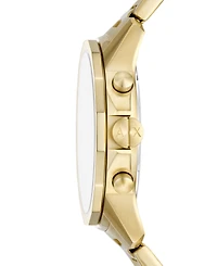 A|X Armani Exchange Men's Chronograph Gold-Tone Stainless Steel Watch 44mm Set, 2 Pieces