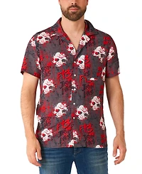 OppoSuits Men's Official Friday the 13th Hawaii Shirt - Halloween Themed Party Short Sleeve Black