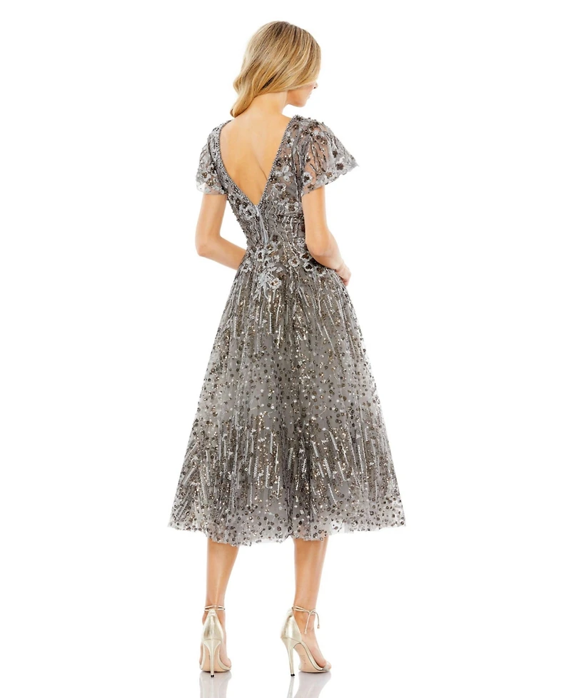 Mac Duggal Women's Embellished Butterfly Fit And Flare Dress