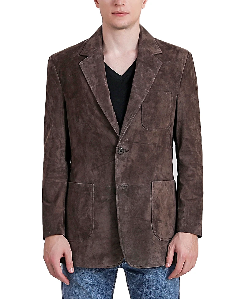 Bgsd Men Steve Two-Button Suede Leather Blazer