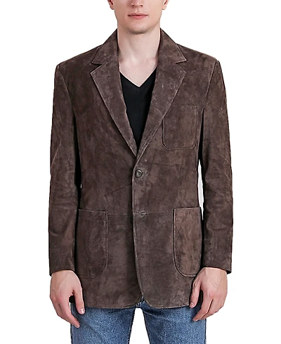 Bgsd Men Steve Two-Button Suede Leather Blazer
