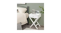 Modern X-Shaped Nightstand with Drawer for Living Room Bedroom