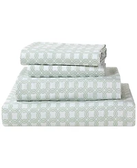 Sunham Microfiber Easy Care Printed -Pc. Sheet Set