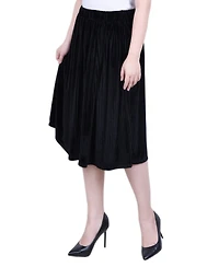 Ny Collection Petite Pleated Velvet Skirt