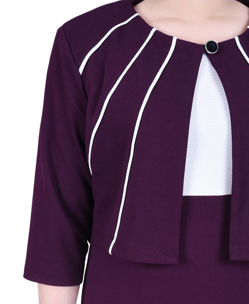 Ny Collection Petite Two Piece Jacket and Dress Set