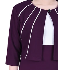 Ny Collection Petite Two Piece Jacket and Dress Set