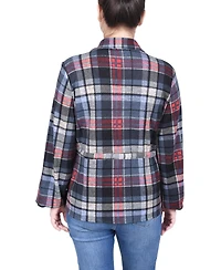 Ny Collection Petite Long Dolman Sleeve Drawstring-Waist Tunic Top