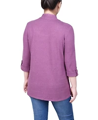 Ny Collection Petite 3/4 Sleeve Two in One Top
