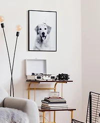 Empire Art Direct "golden Retriever" Pet Paintings on Printed Glass Encased with A Black Anodized Frame, 24" x 18" x 1"