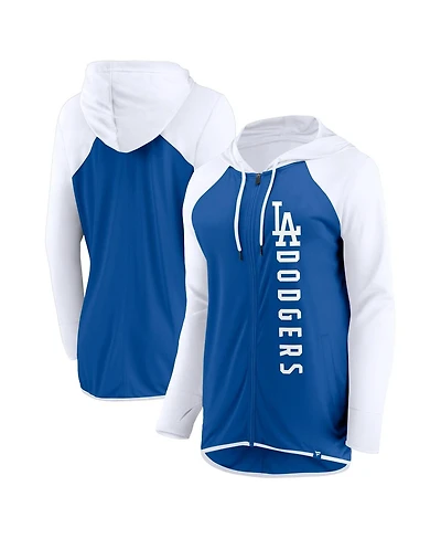 Women's Fanatics Royal, White Los Angeles Dodgers Forever Fan Full-Zip Hoodie Jacket