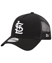 Men's New Era Black St. Louis Cardinals A-Frame 9FORTY Trucker Adjustable Hat
