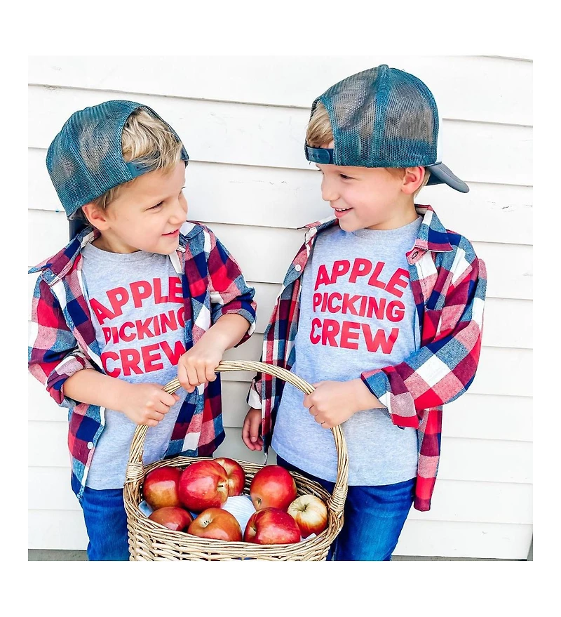 Sweet Wink Little and Big Boys Apple Picking Crew Short Sleeve T-Shirt