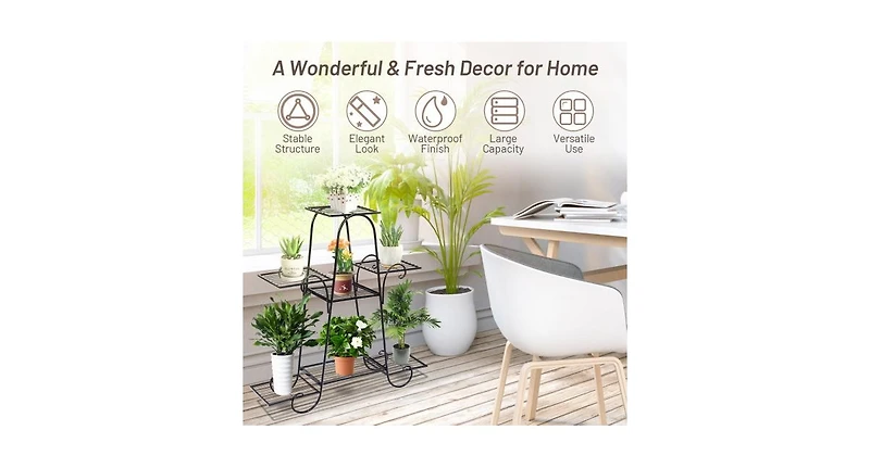 7 Tier Metal Patio Plant Stand