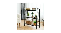 3-Tier Scrollwork Designed Metal Plant Stand-Black