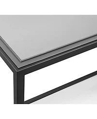Ellis 48" Glass and Metal Coffee Table
