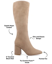 Journee Collection Women's Ameylia Block Heel Knee High Dress Boots