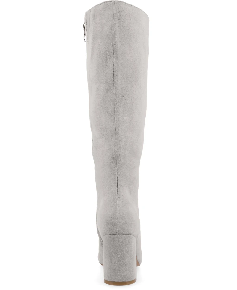 Journee Collection Women's Ameylia Wide Width Calf Block Heel Knee High Boots