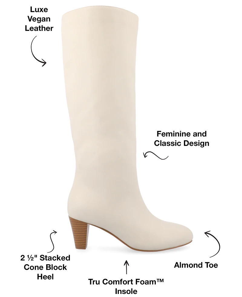 Journee Collection Women's Jovey Kitten Heel Tall Boots