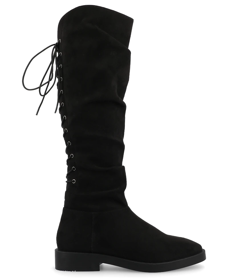 Journee Collection Women's Mirinda Rouched Stretch Knee High Boots