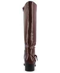 Journee Collection Women's Rhianah Wide Width Calf Block Heel Knee High Riding Boots