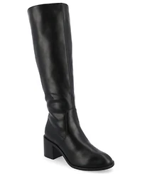 Journee Collection Womens Romilly Round Toe Regular Wide Calf Extra Wide Calf Block Heel Knee High Boots