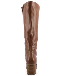 Journee Collection Women's Romilly Round Toe Block Heel Knee High Boots