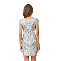 Lara Women's Beaded, V-neck Mini Dress