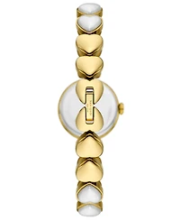 kate spade new york Women's Monroe Three Hand Gold-Tone Stainless Steel and Imitation Pearl Watch 24mm