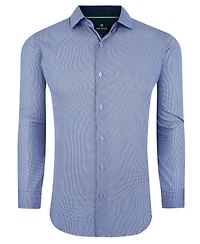 Tom Baine Men's Performance Stretch Mini Plaid Button Down Dress Shirt