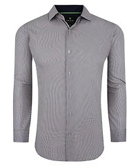 Tom Baine Men's Performance Stretch Mini Plaid Button Down Dress Shirt