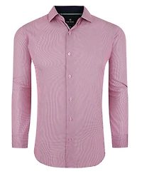 Tom Baine Men's Performance Stretch Mini Plaid Button Down Dress Shirt