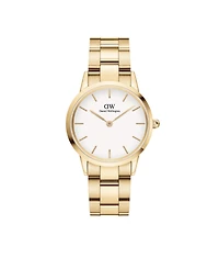 Daniel Wellington Women's Iconic Link Gold-Tone Stainless Steel Watch 32mm