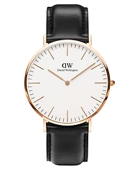 Daniel Wellington Men's Classic Sheffield Black Leather Watch 40mm