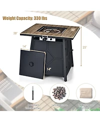 Costway 28 Inches Propane Gas Fire Pit Table 40,000 Btu Outdoor Heater