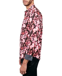 Society of Threads Men's Regular-Fit Non-Iron Performance Stretch Abstract Floral Button-Down Shirt
