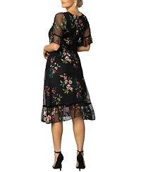 Kiyonna Women's Wildflower Embroidered Floral Mesh Dress