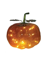 Santa's Workshop 6" x 6" Glass Led Pumpkin