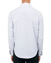 Society of Threads Men's Regular-Fit Non-Iron Performance Stretch Geo-Print Button-Down Shirt