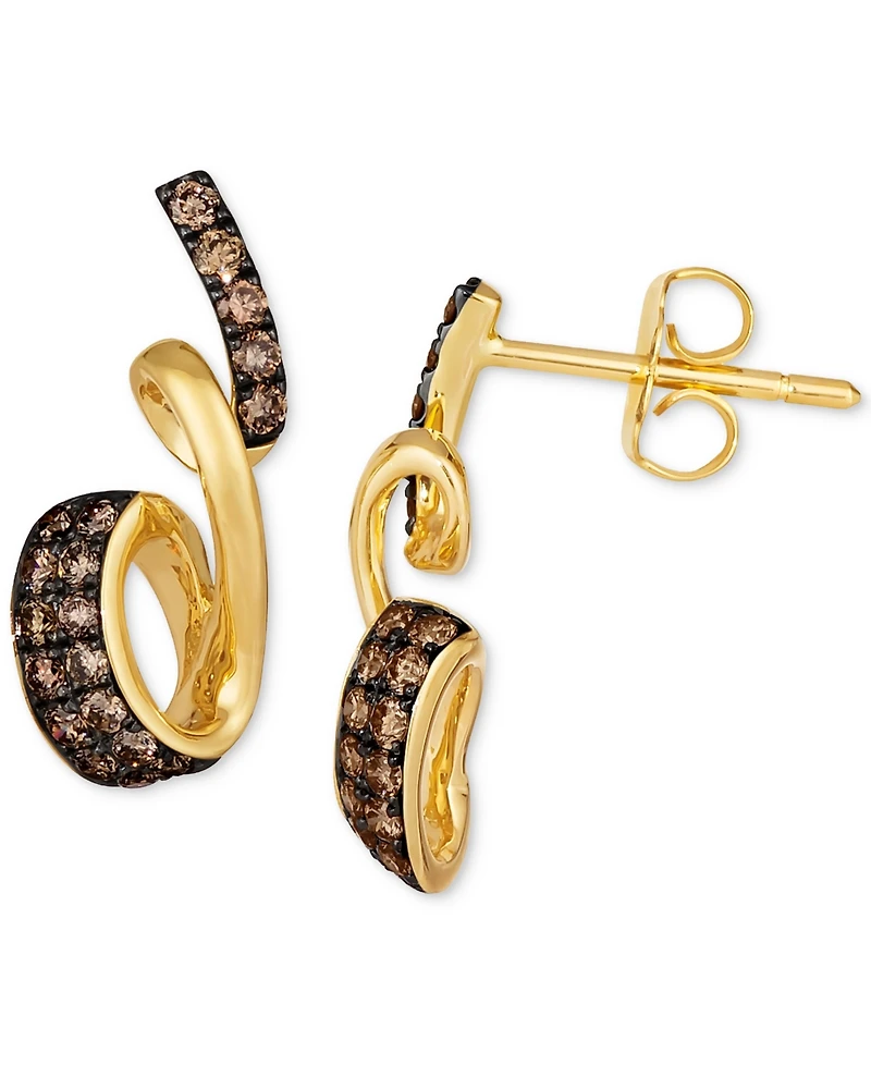 Le Vian Chocolatier Chocolate Diamond Swirl Drop Earrings (1/2 ct. t.w.) in 14k Gold