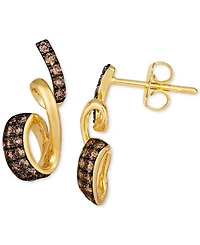 Le Vian Chocolatier Chocolate Diamond Swirl Drop Earrings (1/2 ct. t.w.) in 14k Gold