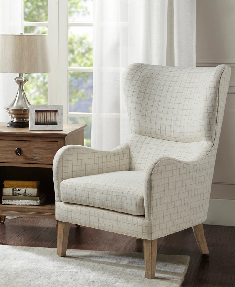 Madison Park Arianna Fabric Swoop Wing Chair