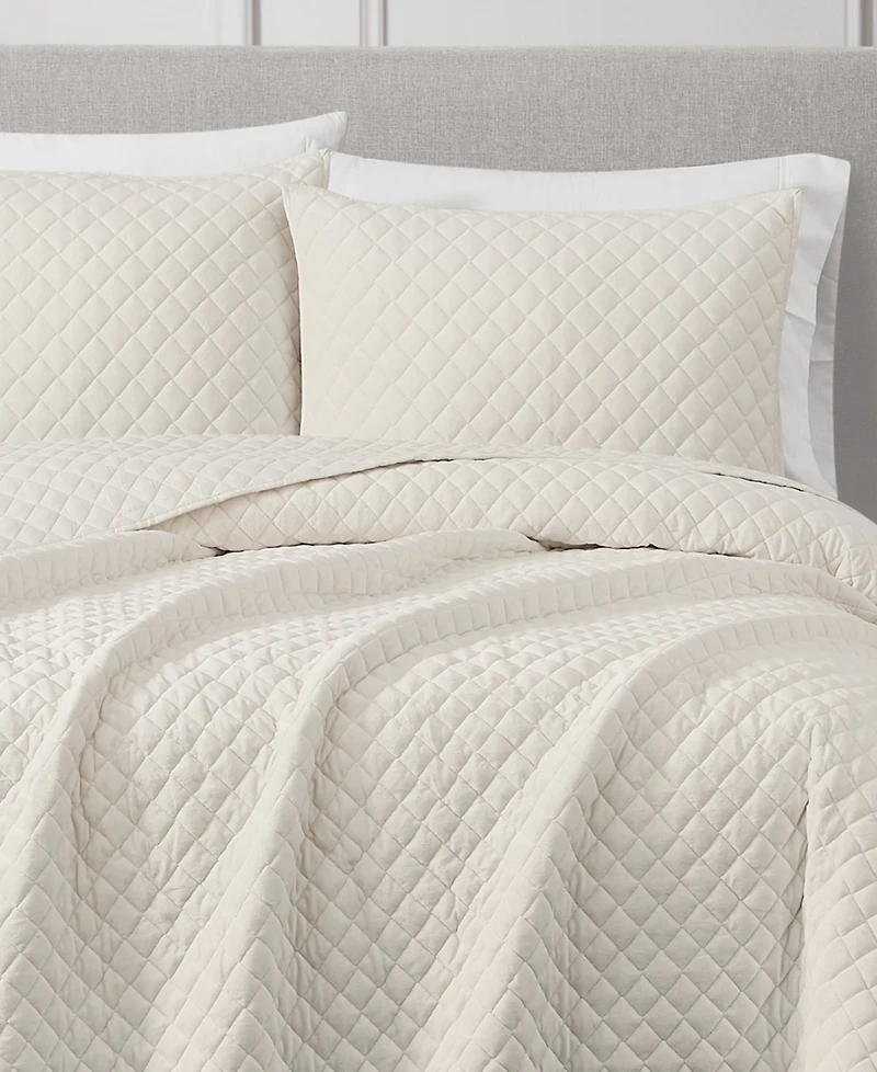 Royal Velvet Diamond 3 Piece Quilt Set, Full/Queen