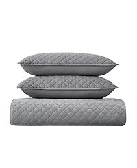 Royal Velvet Diamond 3 Piece Quilt Set, Full/Queen