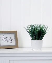 Nearly Natural 9" Artificial Grass Plant with Decorative Planter