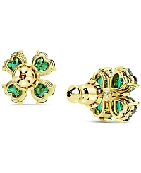 Swarovski Gold-Tone Idyllia Green Crystal Stud Earrings