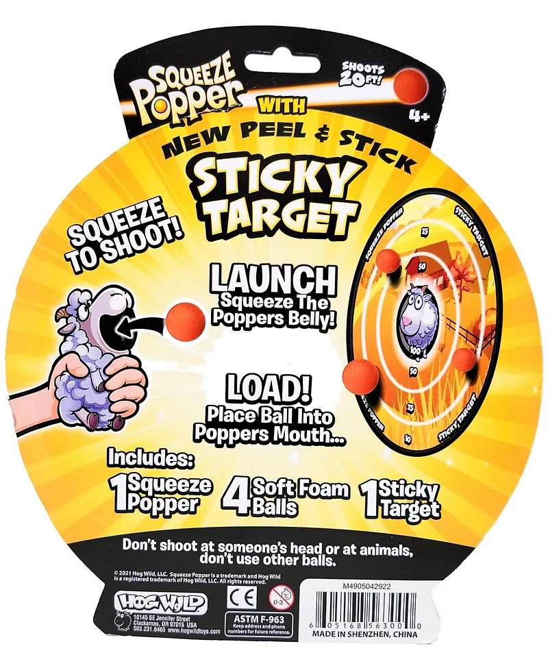 Hog Wild Unicorn Squeeze Popper with Sticky Target