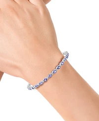Effy Tanzanite (4-3/4 ct. t.w.) & Diamond (1/20 ct. t.w.) Link Bracelet in Sterling Silver