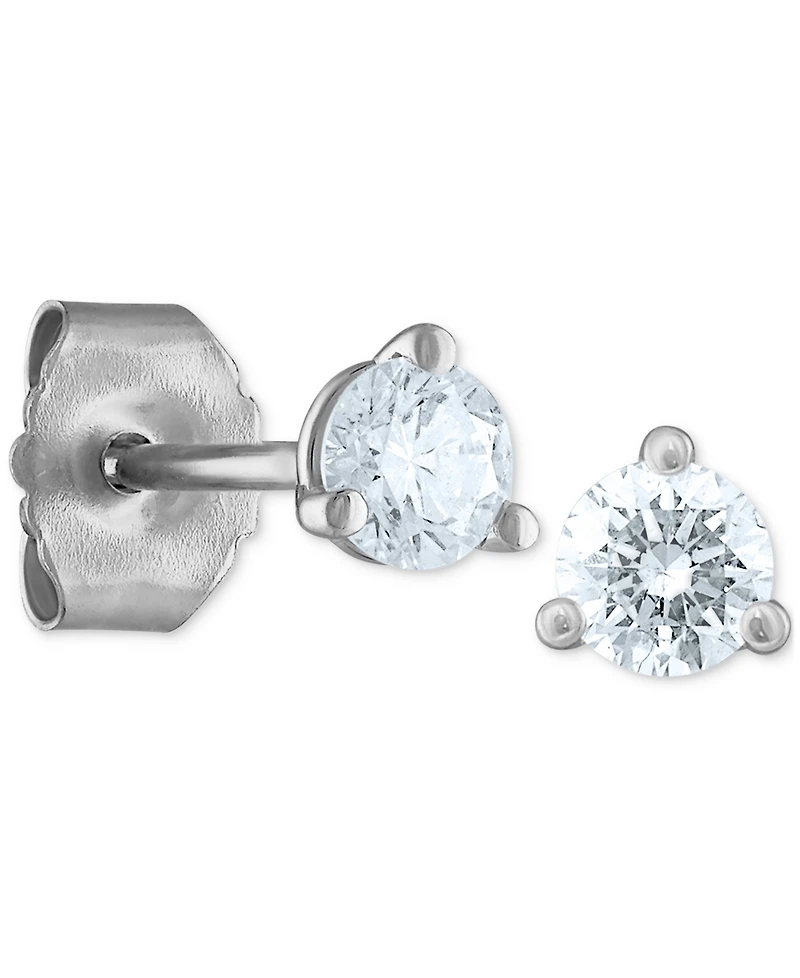 Certified Near Colorless Diamond Stud Earrings (1/3 ct. t.w.) 18k White or Yellow Gold